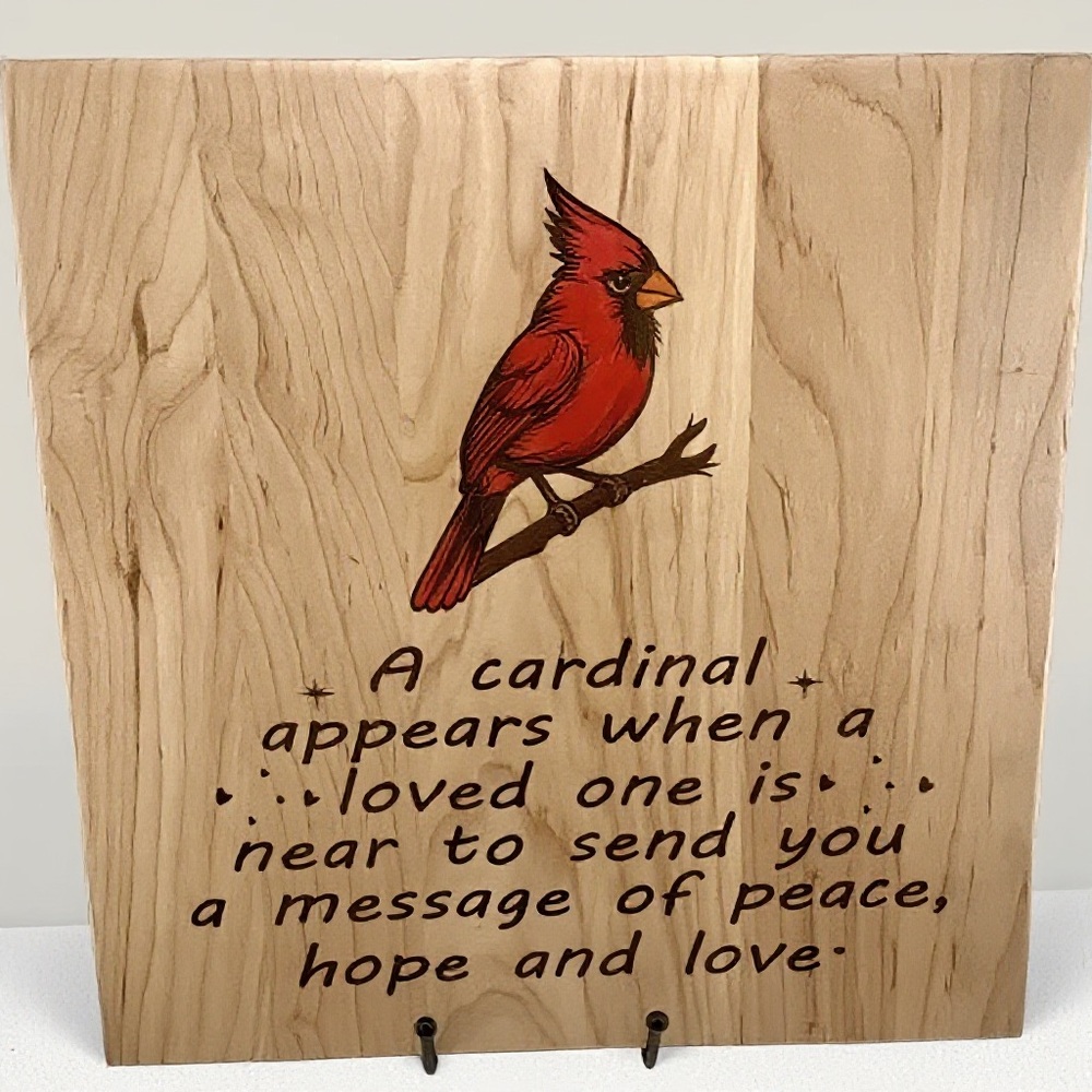 Red Cardinal Wooden Wall Shelf Art Decor
